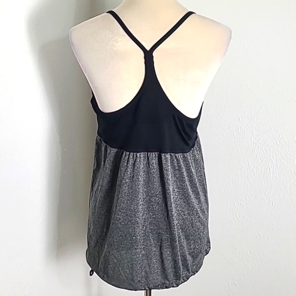 Champion Loose/Ample Black & Gray Top w/Drawstring Criss-Cross Straps, Size XL - Picture 7 of 9